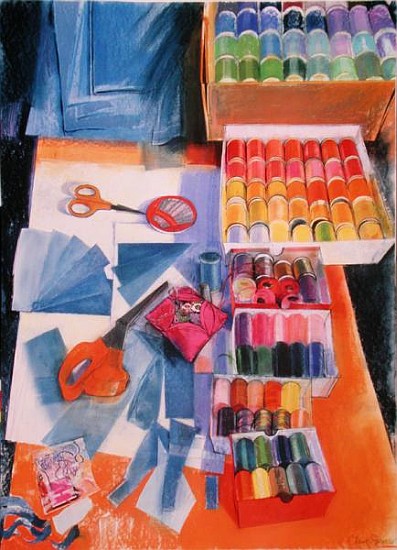 Workbench (pastel on paper)  à Claire  Spencer