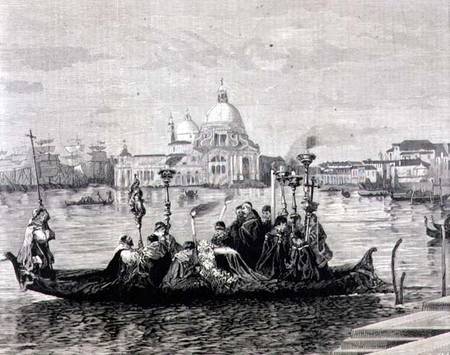 A Burial in Venice, from the painting 'Going to the Campo Santo' à Clara Montalba