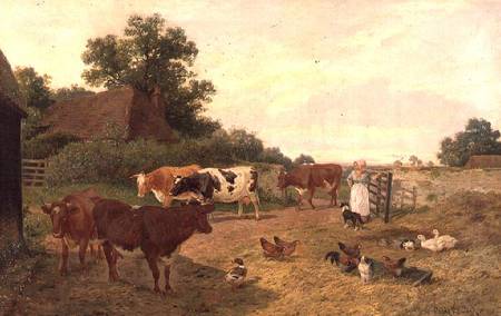 A Kentish Farm Scene, Milking-Time à Claude Clark