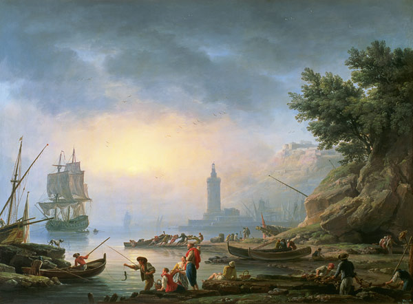 Seaport at Dawn à Claude Joseph Vernet