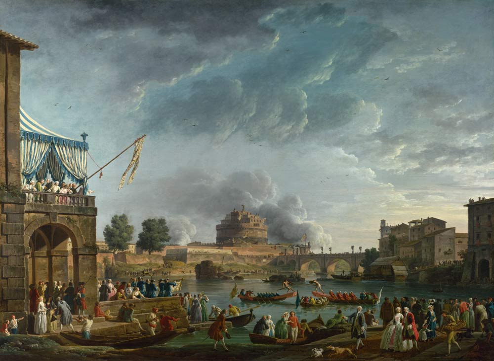 A Sporting Contest on the Tiber at Rome à Claude Joseph Vernet