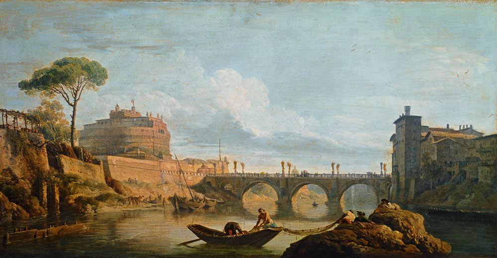 The Bridge and Castle Sant''Angelo à Claude Joseph Vernet