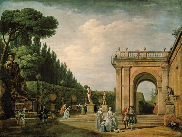 The Gardens of the Villa Ludovisi, Rome à Claude Joseph Vernet