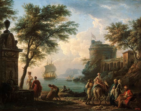 Abendstille am Hafen à Claude Joseph Vernet