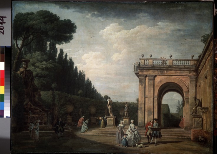 View in the Park of the Villa Ludovisi in Rome à Claude Joseph Vernet