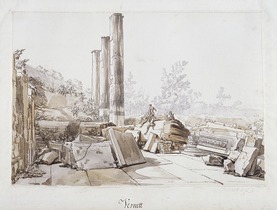 Ruins of the Temple of Serapis at Pozzuoli à Claude Joseph Vernet