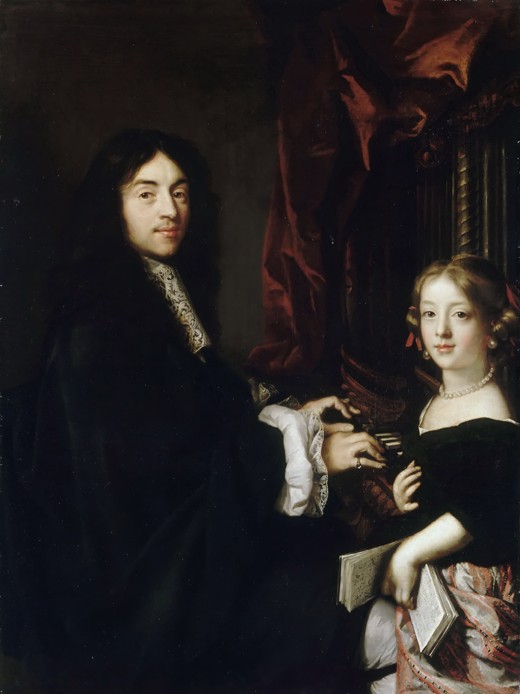 Portrait of the Organist Charles Couperin (1638-1678) with the Daughter à Claude Lefebvre