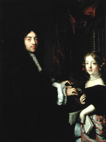 Portrait of Charles Couperin (1638-79) and the Daughter of the Artist à Claude Lefebvre
