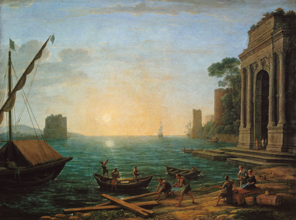 Port maritime pour l'escalier du soleil à Claude Lorrain