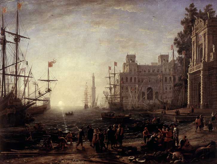 Harbour with Villa Medici à Claude Lorrain