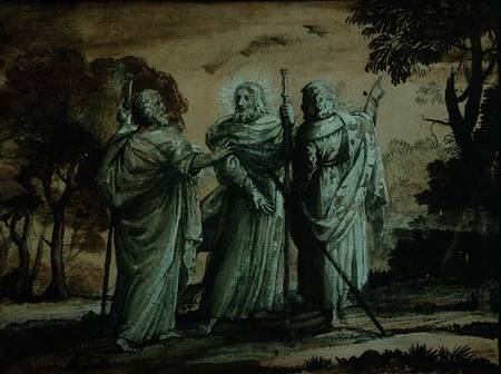 Journey to Emmaus (black chalk & gouache on paper) à Claude Lorrain