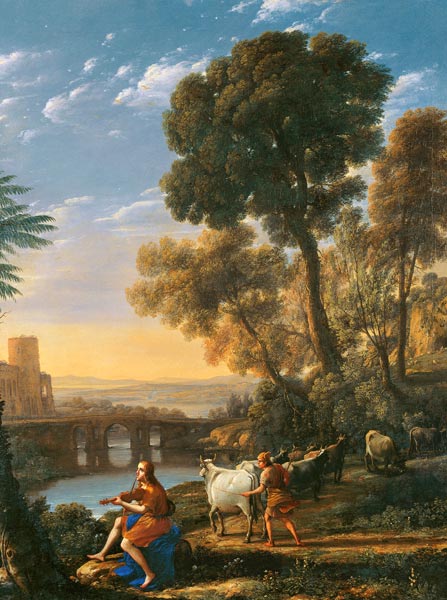 Landscape with Apollo guarding the herds of Admetus à Claude Lorrain
