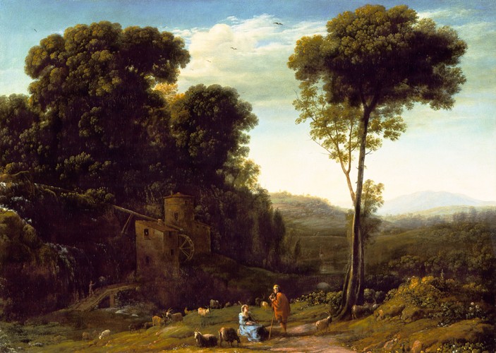 Pastoral Landscape with a Mill à Claude Lorrain