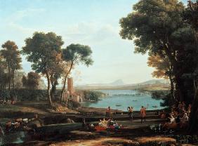 Paysage avec le mariage d'Isaac et de Rebekka