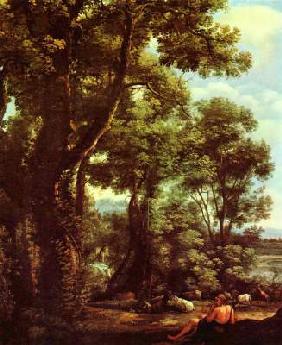 Paysage avec le berger de chèvres