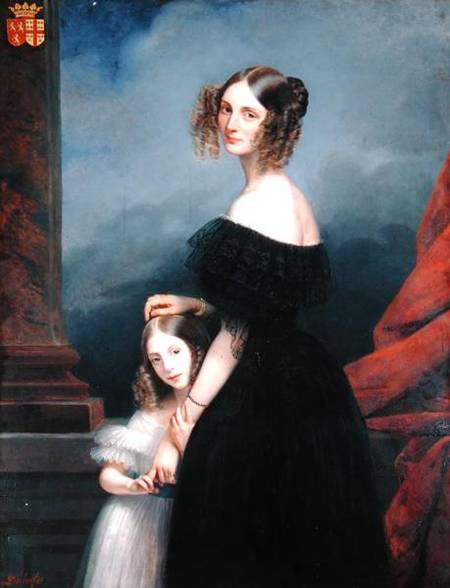 Portrait of Anne-Louise Alix de Montmorency, with her daughter à Claude-Marie Dubufe