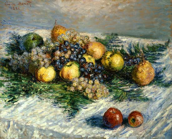 nature morte avec des poires et des raisins à Claude Monet