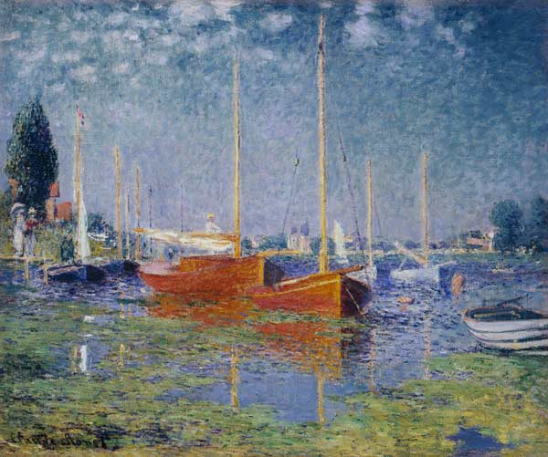 Les bateaux rouges, Argenteuil à Claude Monet