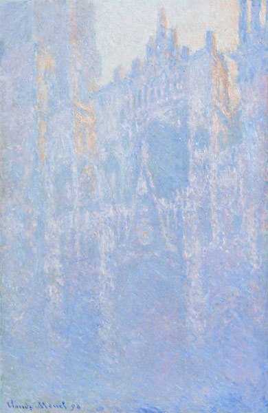 Die Kathedrale von Rouen im Morgennebel (Le portal, brouillard matinal) à Claude Monet