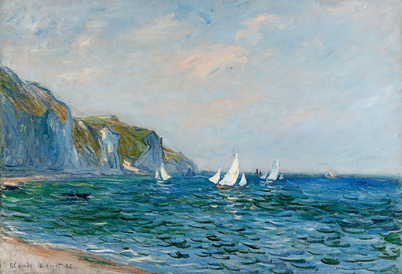 Falaises et Voiliers à Pourville à Claude Monet