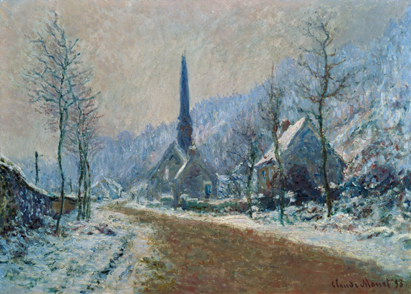 l'église des Jeufosse en hiver à Claude Monet