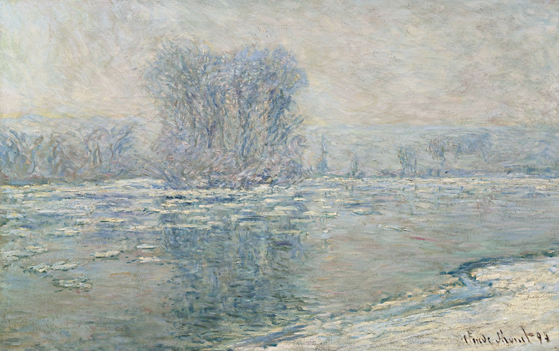 Ice, white effect (Glaçons, effet blanc) à Claude Monet