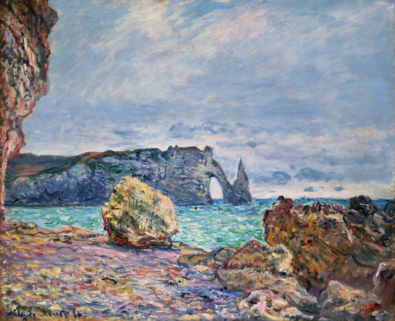 Etretat, Plage et Falaise d'Aval à Claude Monet