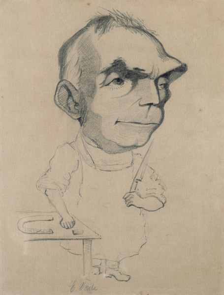 Eugene Scribe (1791-1861) from a photograph by Nadar (pencil on paper) à Claude Monet