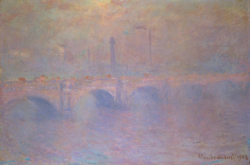 Londres, Tamise et pont de Waterloo dans l'émanation. à Claude Monet