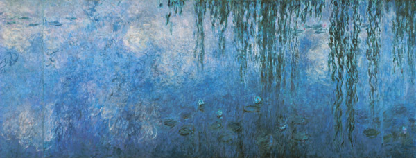 Mittleres Drittel des Seerosenbildes im Musée d`Orangerie, Süd à Claude Monet