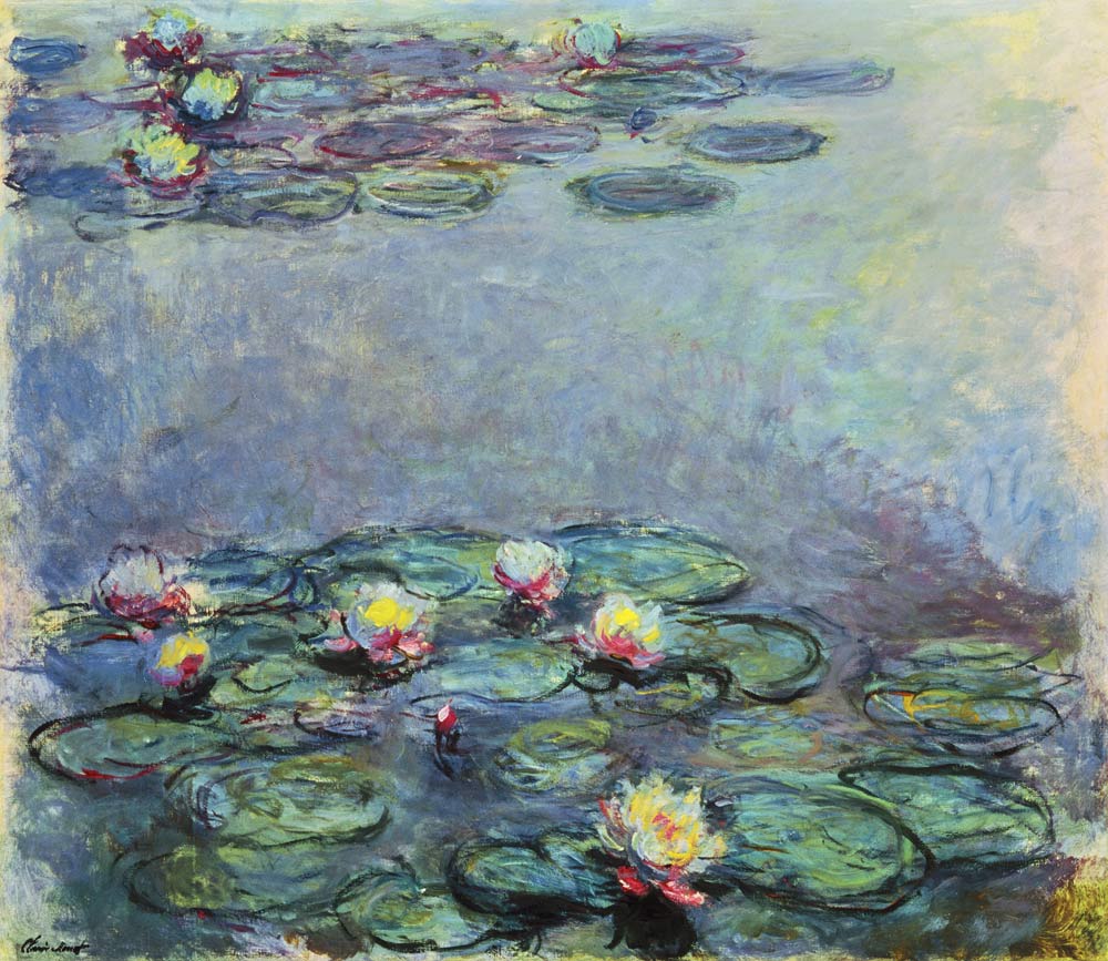Nymphéas. - Claude Monet en reproduction imprimée ou copie peinte à l&#39;huile  sur toile