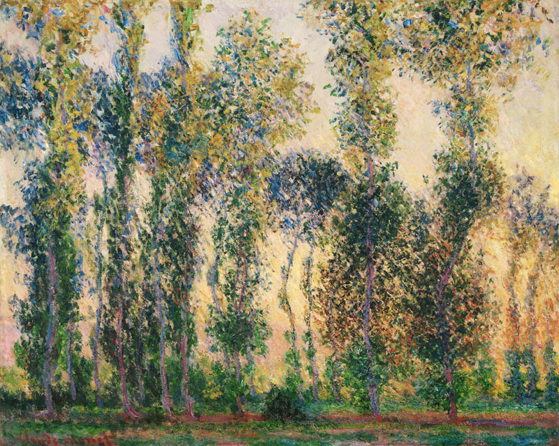 Poplars at Giverny à Claude Monet