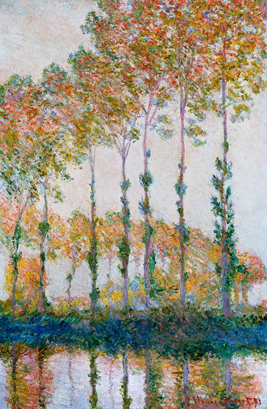 Peupliers sur les rives de l'Epte, automne à Claude Monet