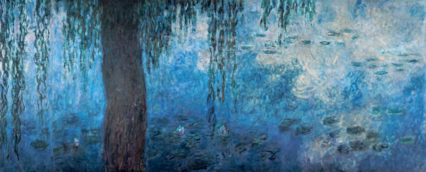 Rechtes Drittel des Seerosenbildes im Musée d`Orangerie, Südwand à Claude Monet