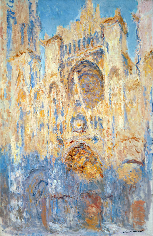 La cathédrale de Rouen, soleil couchant à Claude Monet