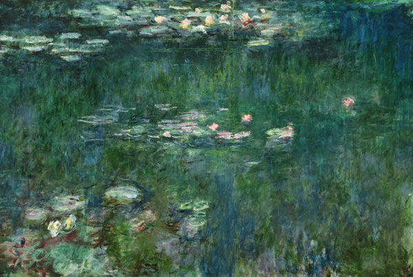 Waterlilies: Green Reflections, central section à Claude Monet