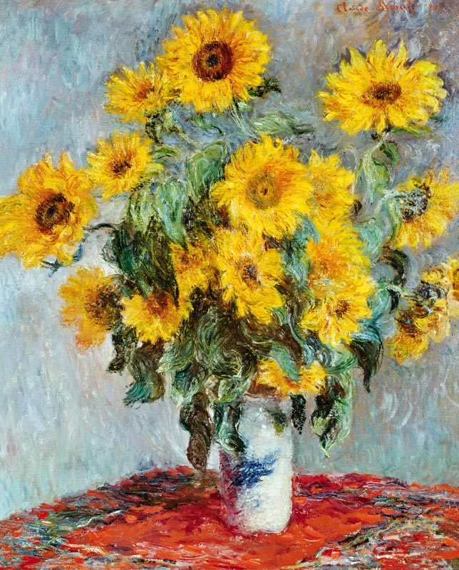 Bouquet de tournesols à Claude Monet