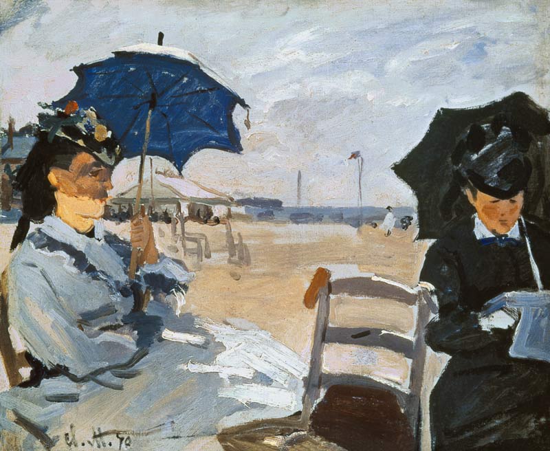 La plage à Trouville à Claude Monet