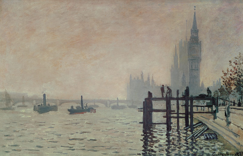 The Thames below Westminster à Claude Monet