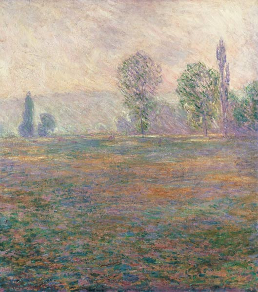 Paysage de pré à Giverny dans la lumière de matin. à Claude Monet