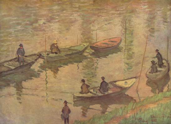 Pêcheurs sur la Seine à Poissy à Claude Monet
