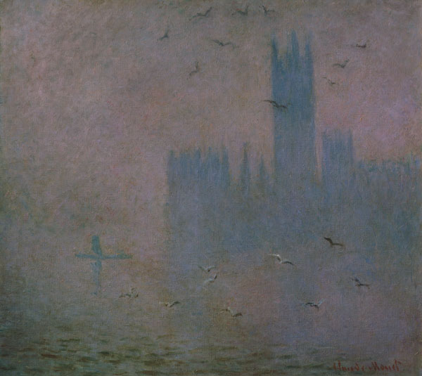 Seagulls over the Houses of Parliament à Claude Monet