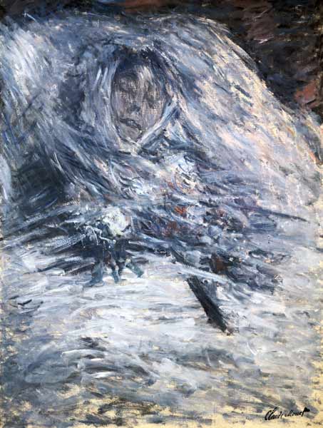 Camille Monet sur le lit mort à Claude Monet