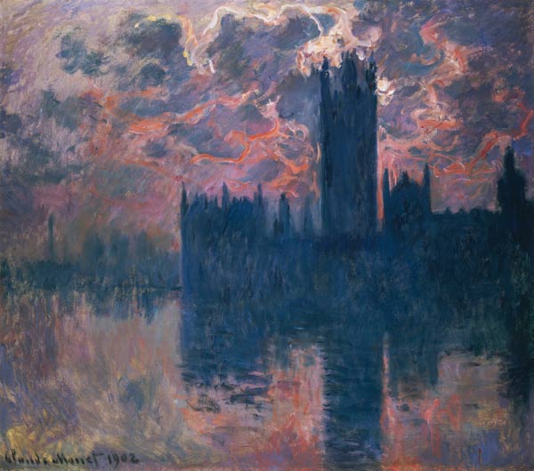 Parliament, Sunset à Claude Monet