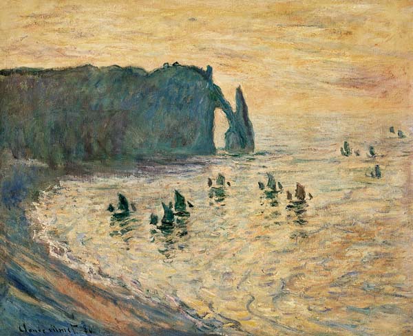 Les falaises d'Etretat à Claude Monet
