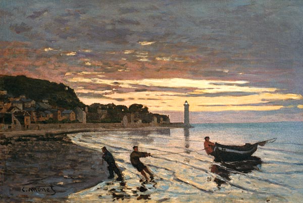 Halage d'un bateau à Honfleur à Claude Monet