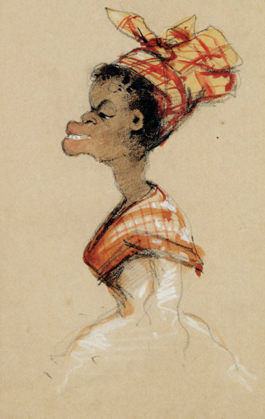 Femme de couleur avec Madras (caricature) à Claude Monet