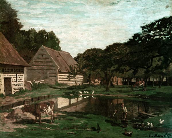 A Farmyard in Normandy à Claude Monet