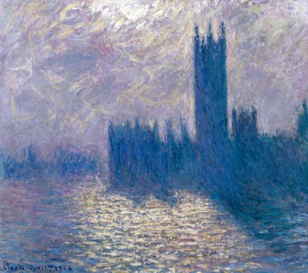 Les Chambres du Parlement, ciel orageux à Claude Monet