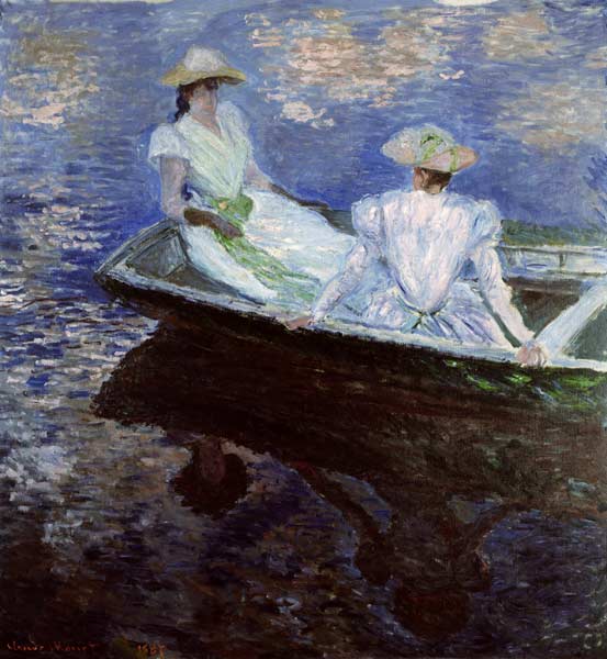 On the Boat à Claude Monet